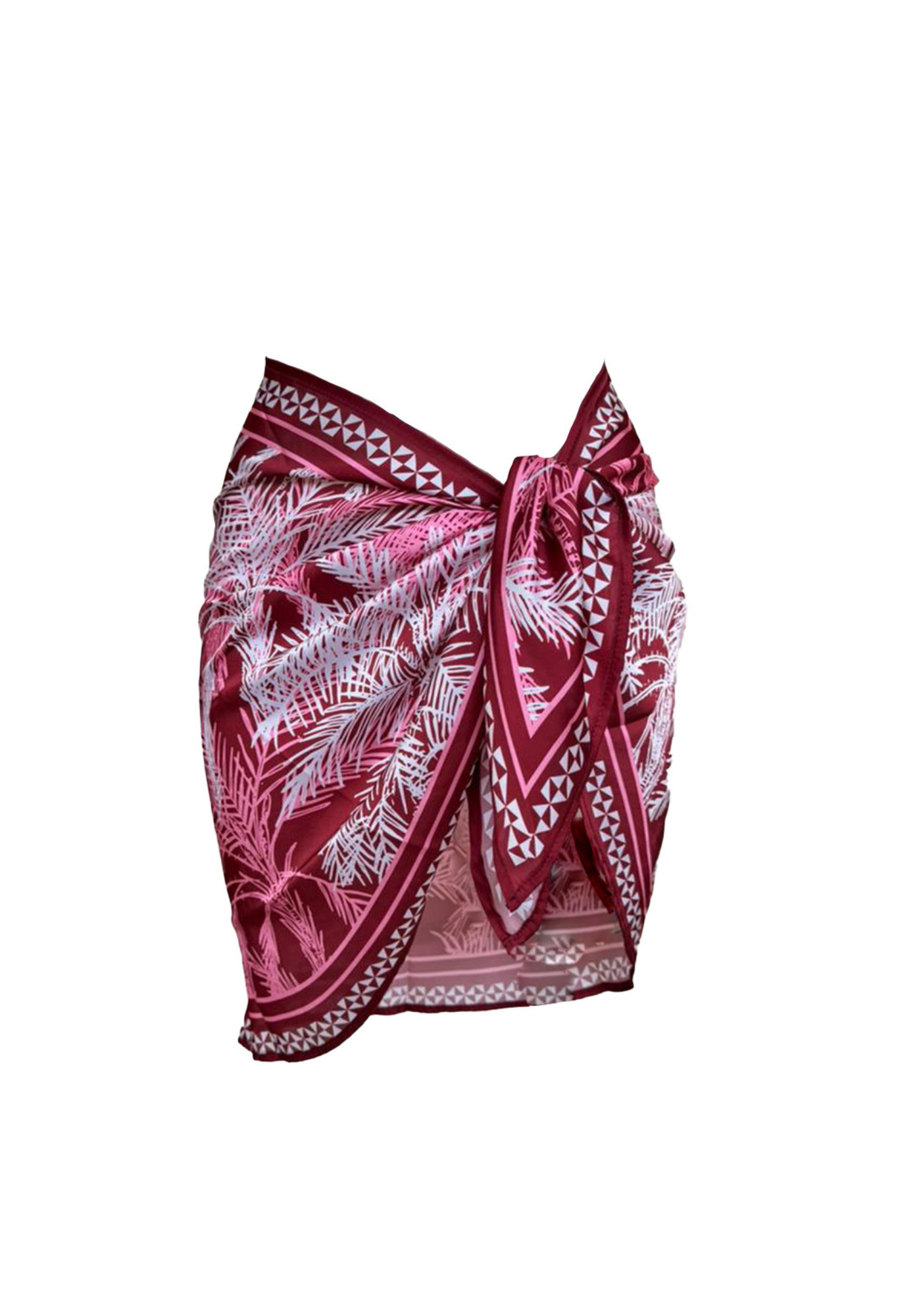 Mini Pareo Burgundy Palms