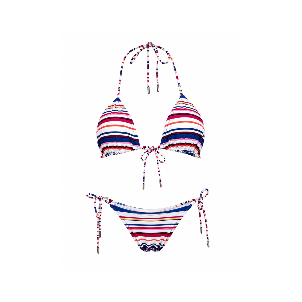 Emma - Multicolor Stripe Triangle Bikini Set